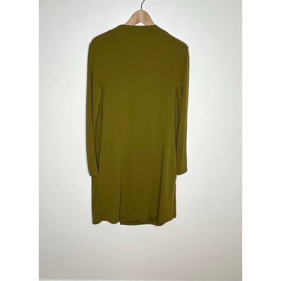 COS Long Sleeve Dress Womens Medium Olive Green Cowl Neck Minimalist Pockets - Picture 9 of 11